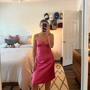 pink midi dress